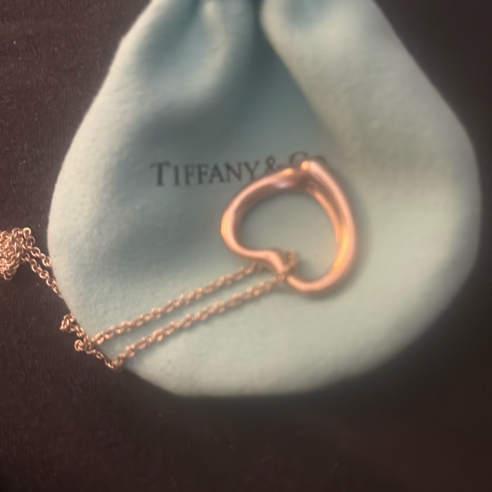 Tiffany & Co. Sterling Silver Open Heart Necklace